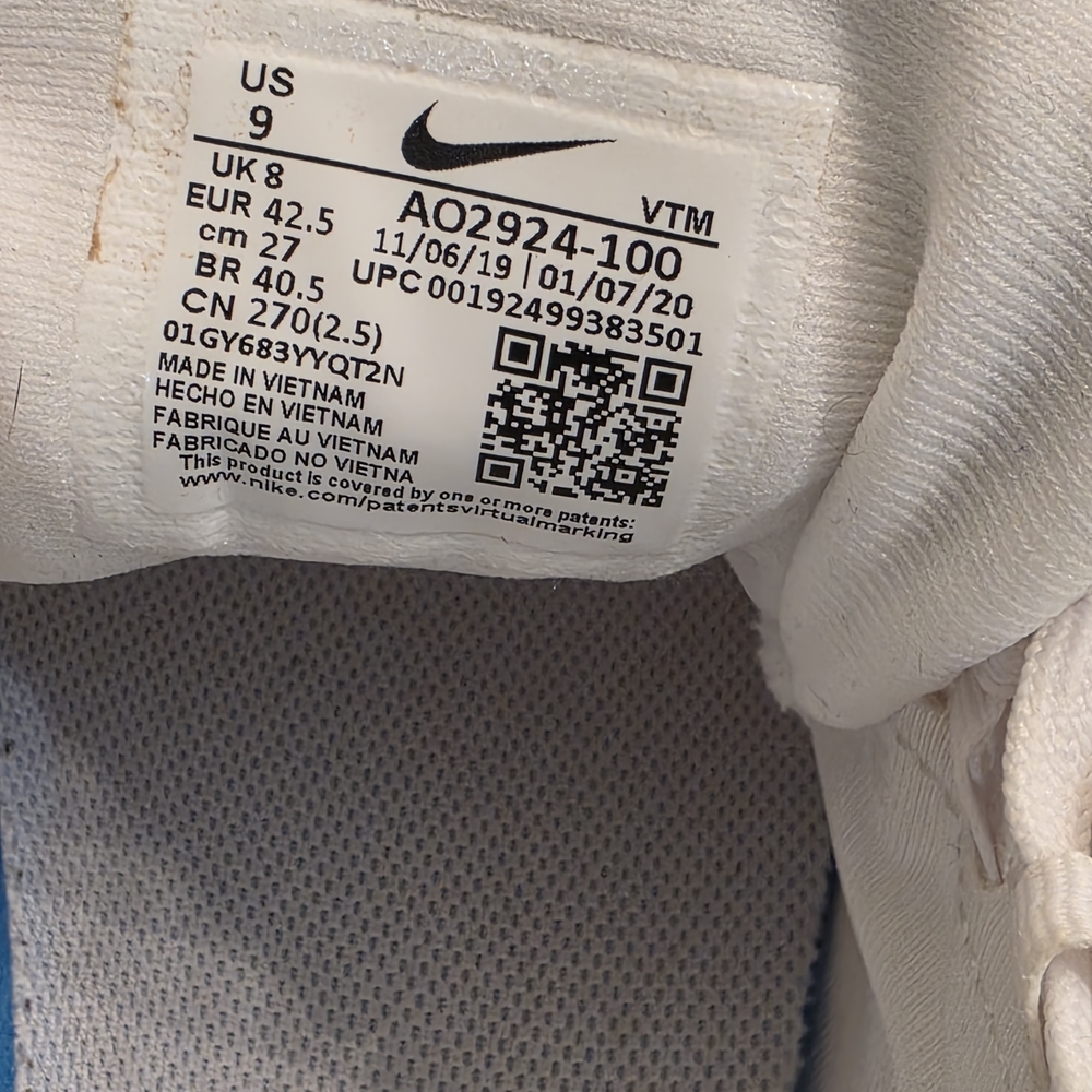 Nike Air Max 720 White and Gray Sneakers - Picture 7 of 8
